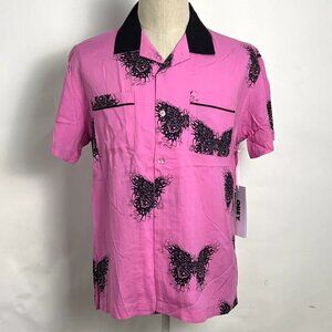 Obey SS Woven Button Down Shirt "Outcome" Wild Rose